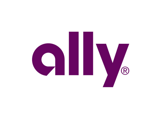 The image shows the word “ally” in bold, lowercase, purple letters on a white background.