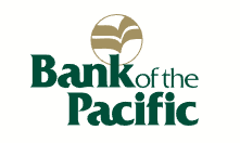 Bank of the Pacific logo with green text and a circular gold emblem above the words.