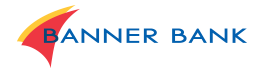 Banner Bank logo with a red and yellow swoosh graphic to the left of the blue text “BANNER BANK” on a white background.