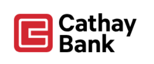 Cathay Bank logo featuring a red square with a stylized white “C” next to the words “Cathay Bank” in black text.
