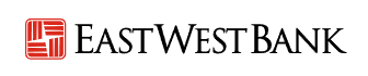 East West Bank logo featuring a red geometric icon on the left and the words “EAST WEST BANK” in black capital letters.