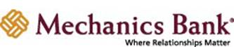 Mechanics Bank logo with gold knot symbol and the tagline “Where Relationships Matter” in smaller text below the bank name.