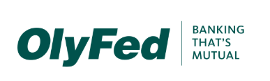 OlyFed logo with the words “Banking That’s Mutual” in green text on a white background.