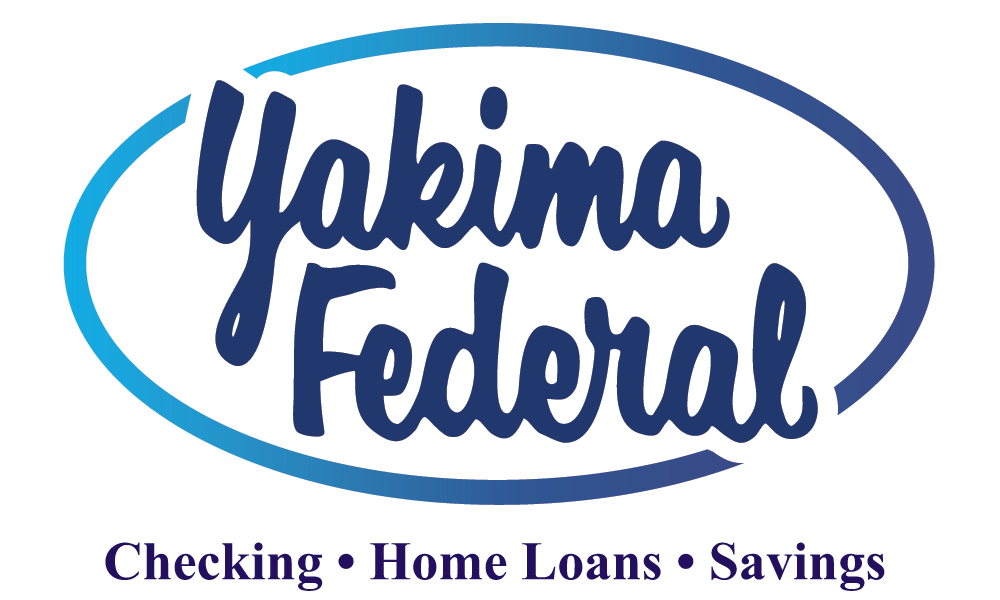 Yakima Federal logo in blue script inside an oval, with the words “Checking • Home Loans • Savings” below in purple.